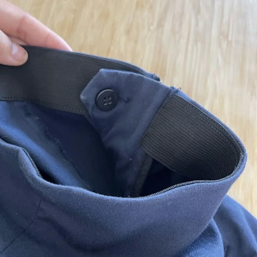 Everlane Blue Stretch Ankle Crop Side Zip Work Career Trouser Pull On Pants
